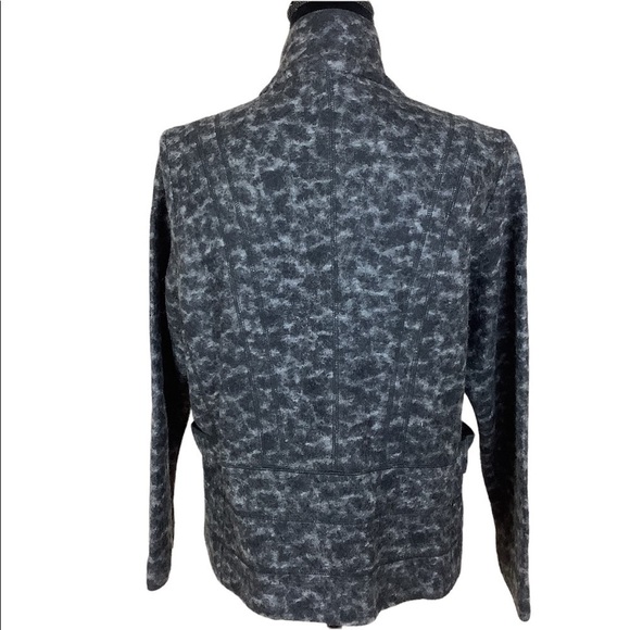 OLSEN WOOL BLEND ANIMAL PRINT BIKER JACKET - Picture 5 of 7